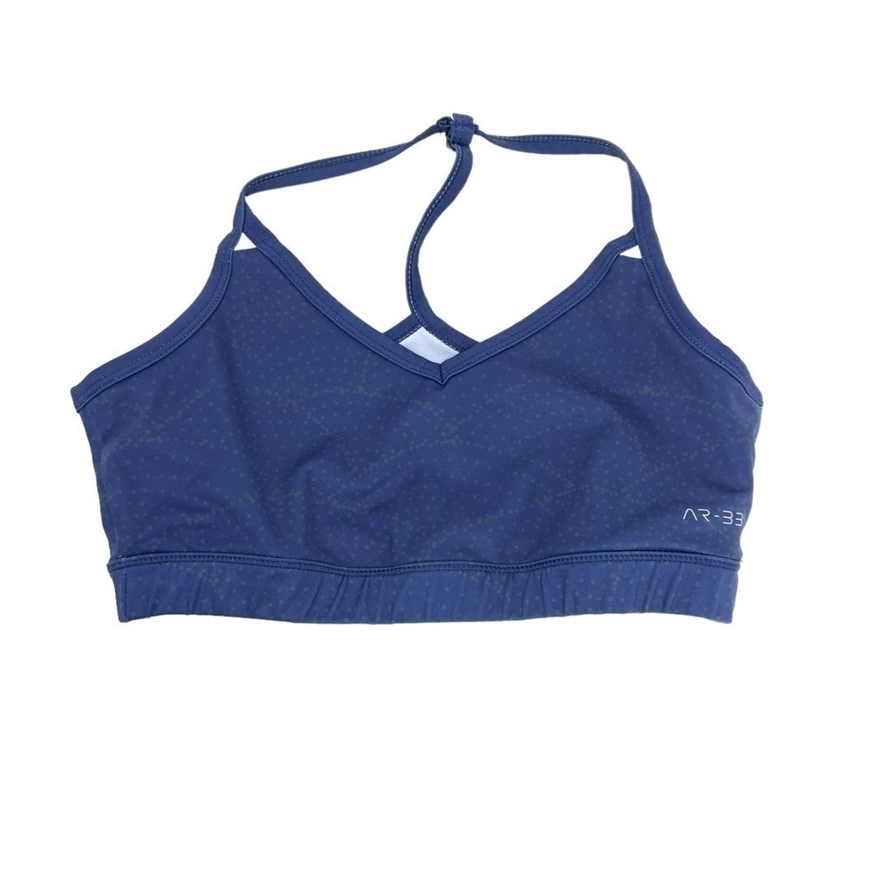 AR-33 Womens Adjustable T-Back Sports Bra Size Small Blue Green Print Wire Free